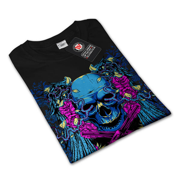 Killer Skull Gun Fear Womens Long Sleeve T-Shirt