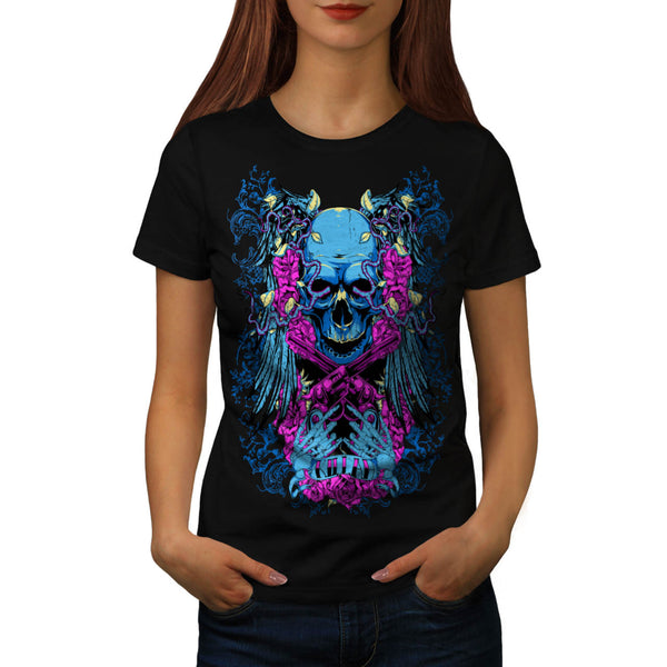 Killer Skull Gun Fear Womens T-Shirt