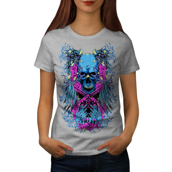 Killer Skull Gun Fear Womens T-Shirt