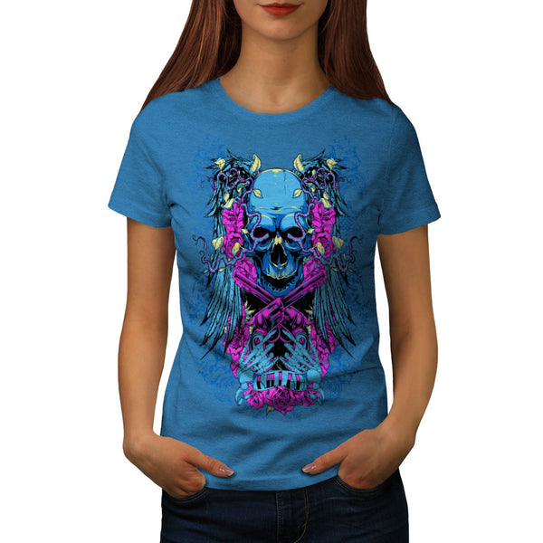 Killer Skull Gun Fear Womens T-Shirt
