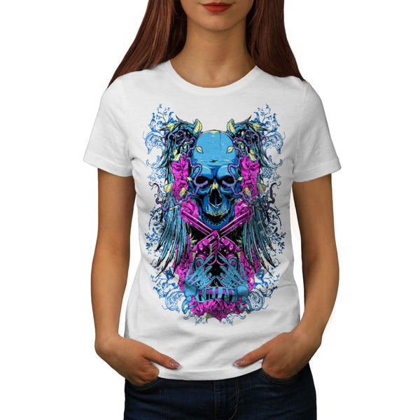 Killer Skull Gun Fear Womens T-Shirt