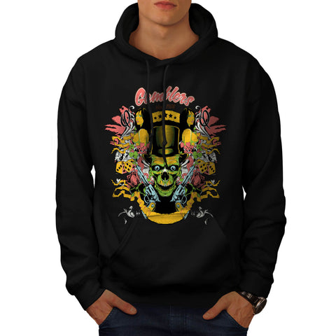 Gambler Vegas Skull Mens Hoodie