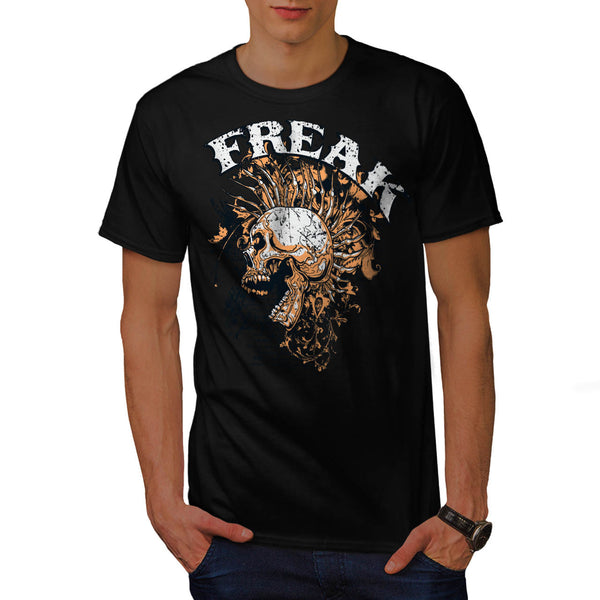 Freak Skull Screaming Mens T-Shirt