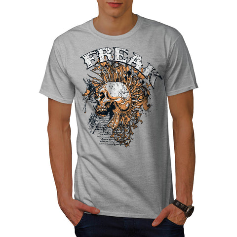 Freak Skull Screaming Mens T-Shirt