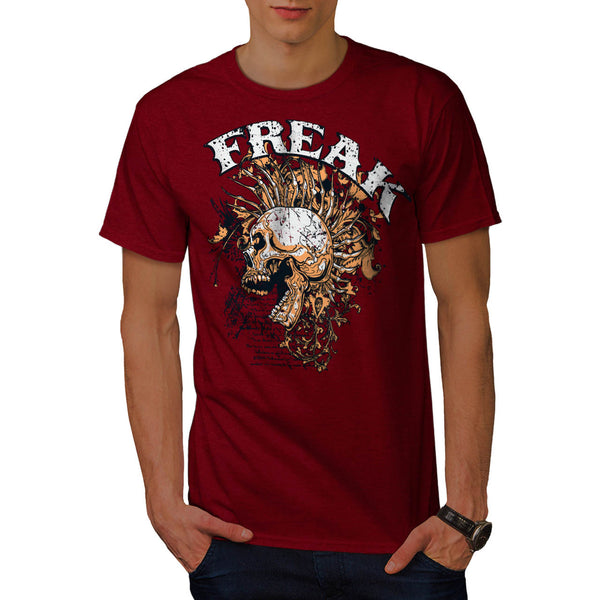 Freak Skull Screaming Mens T-Shirt
