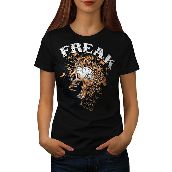 Freak Skull Screaming Womens T-Shirt