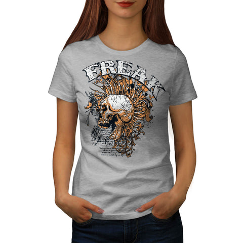 Freak Skull Screaming Womens T-Shirt