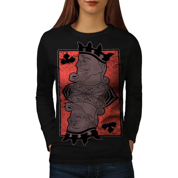 King of Clubs Card Womens Long Sleeve T-Shirt