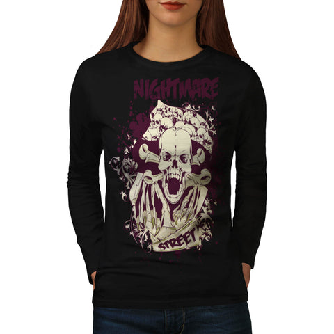 Nightmare Street Bone Womens Long Sleeve T-Shirt