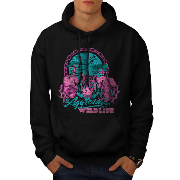 Aggressive Wild Life Mens Hoodie