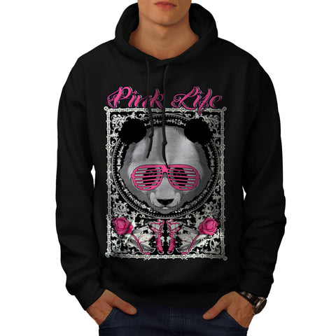 Pink Life Dream Panda Mens Hoodie