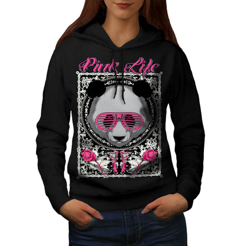 Pink Life Dream Panda Womens Hoodie