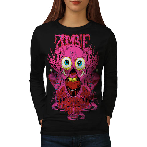 Zombie Horror Flesh Womens Long Sleeve T-Shirt