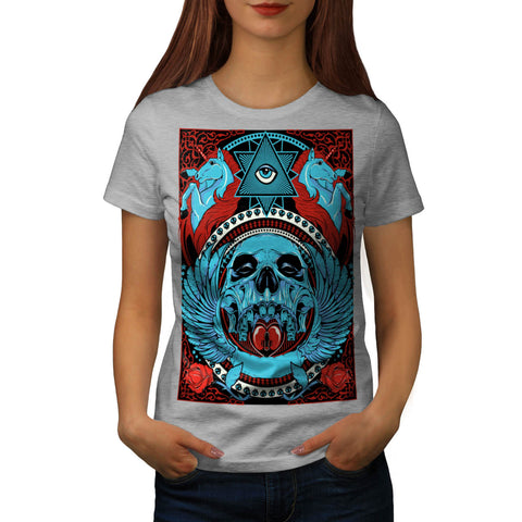 Illuminati Skull Myth Womens T-Shirt