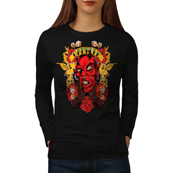 Gamble Sin City Devil Womens Long Sleeve T-Shirt