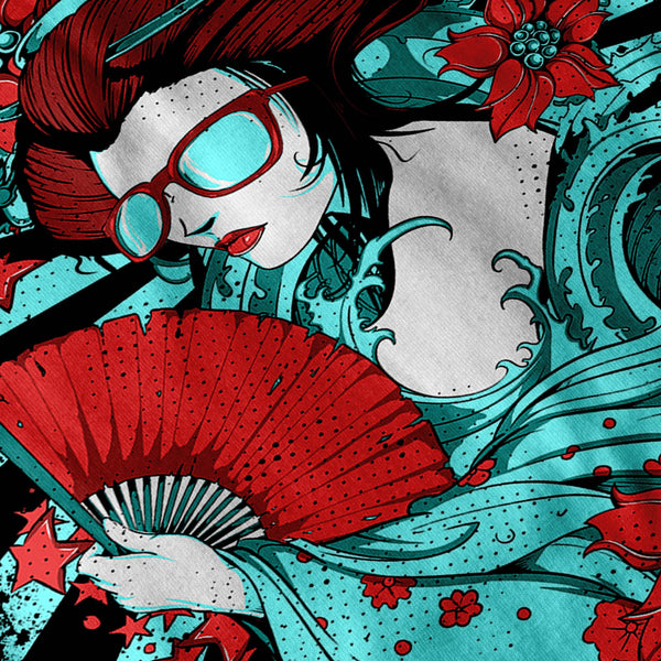 Geisha Doll Lady Asia Womens T-Shirt