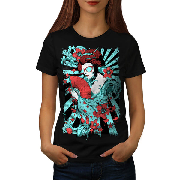 Geisha Doll Lady Asia Womens T-Shirt