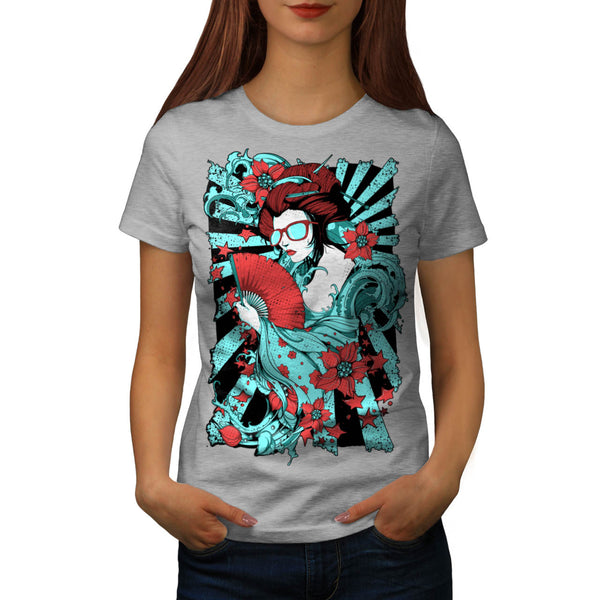 Geisha Doll Lady Asia Womens T-Shirt