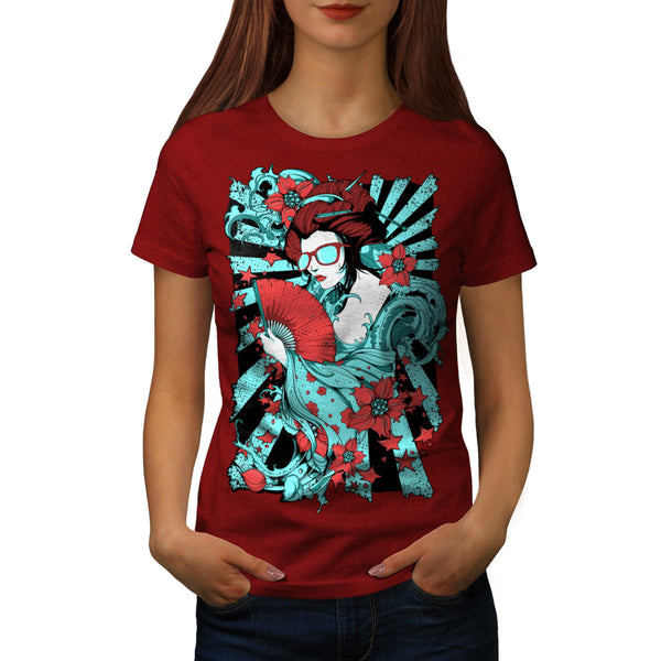 Geisha Doll Lady Asia Womens T-Shirt