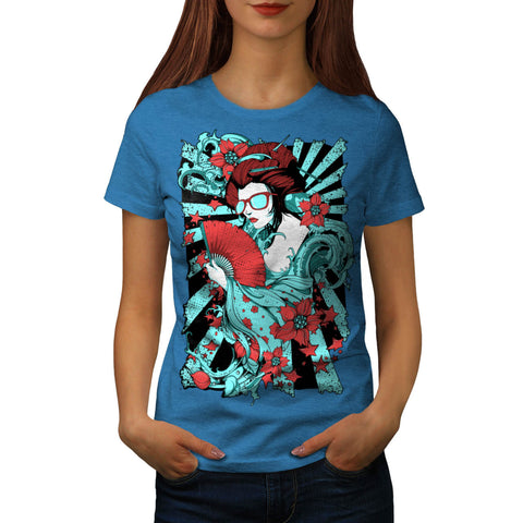 Geisha Doll Lady Asia Womens T-Shirt