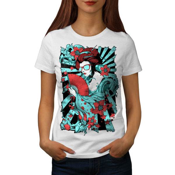 Geisha Doll Lady Asia Womens T-Shirt