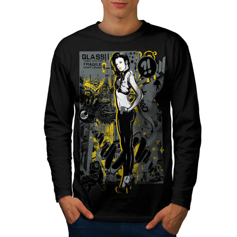Glamour Girl Fragile Mens Long Sleeve T-Shirt