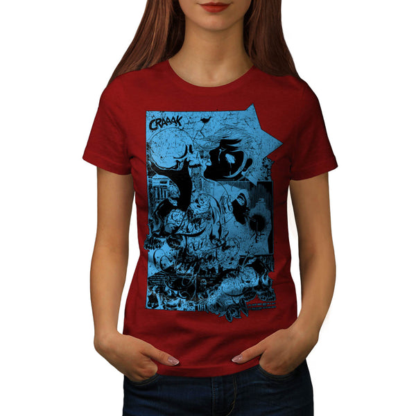 Skull Love Kiss Lust Womens T-Shirt