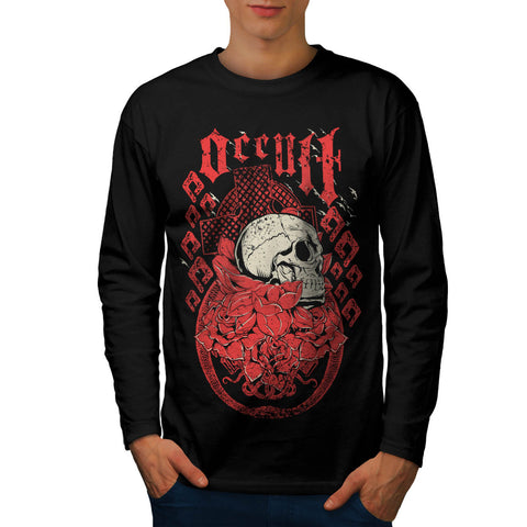 Occult Skull Curse Mens Long Sleeve T-Shirt