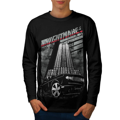 Nightmare Street Car Mens Long Sleeve T-Shirt
