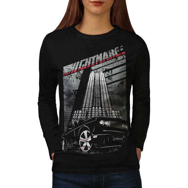 Nightmare Street Car Womens Long Sleeve T-Shirt