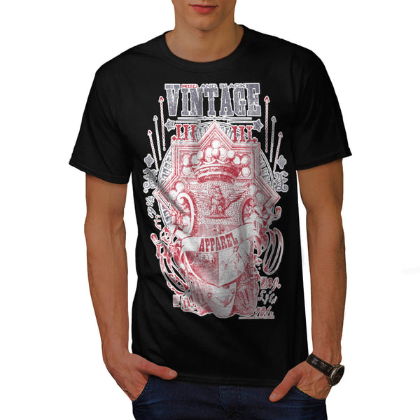 Red & Black Vintage Mens T-Shirt