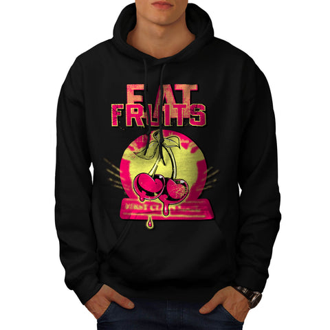 Eat Fruit Cherry Drop Mens Hoodie