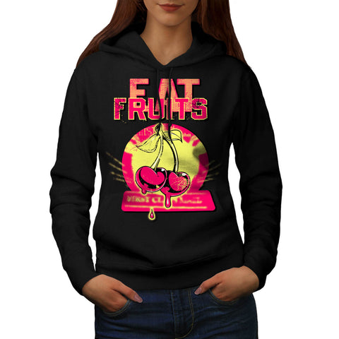Eat Fruit Cherry Drop Womens Hoodie