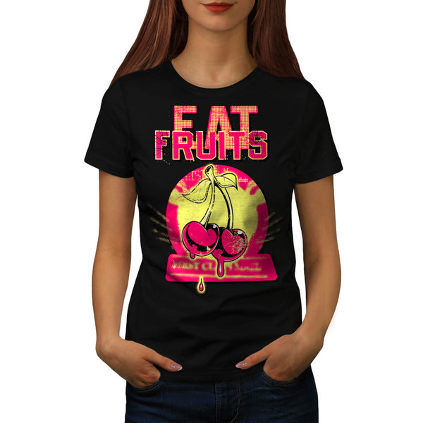 Eat Fruit Cherry Drop Womens T-Shirt