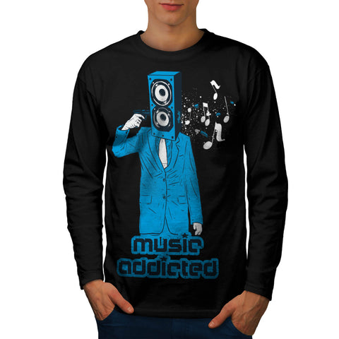 Music Head Addiction Mens Long Sleeve T-Shirt