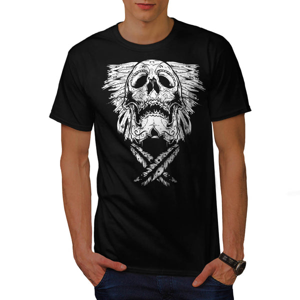 Indian Culture Skull Mens T-Shirt