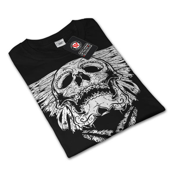 Indian Culture Skull Womens Long Sleeve T-Shirt