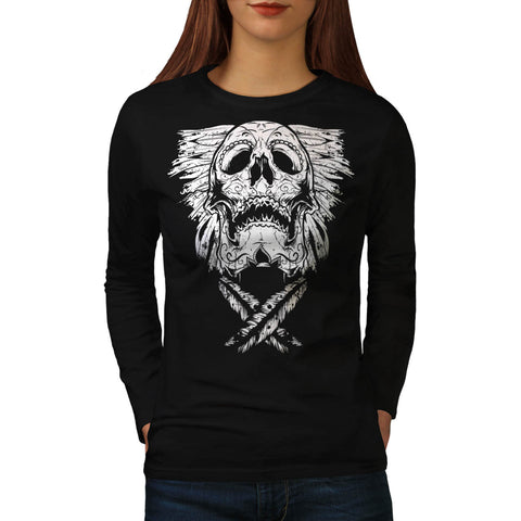 Indian Culture Skull Womens Long Sleeve T-Shirt