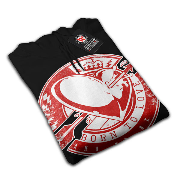Born To Love Heart Mens Hoodie
