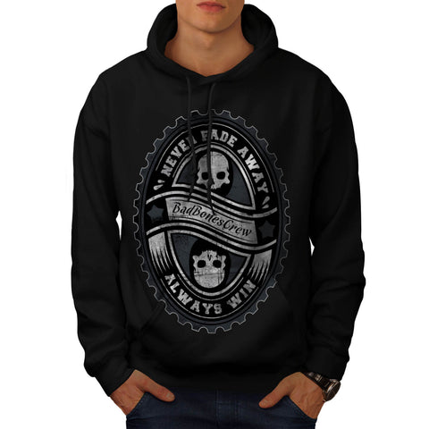 Never Fade Away Skull Mens Hoodie