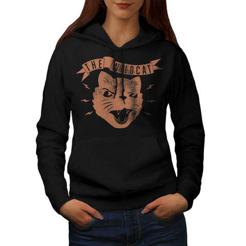 Wild Pussy Cat Attack Womens Hoodie