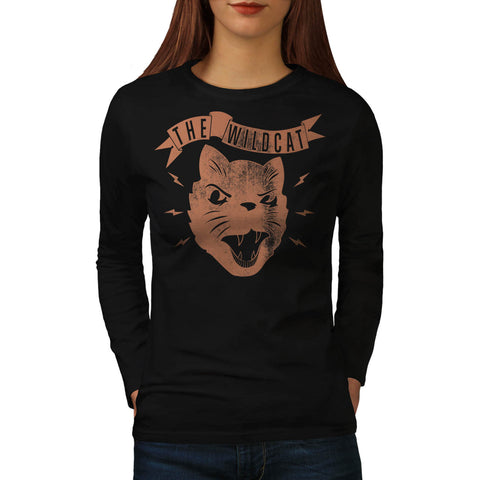 Wild Pussy Cat Attack Womens Long Sleeve T-Shirt