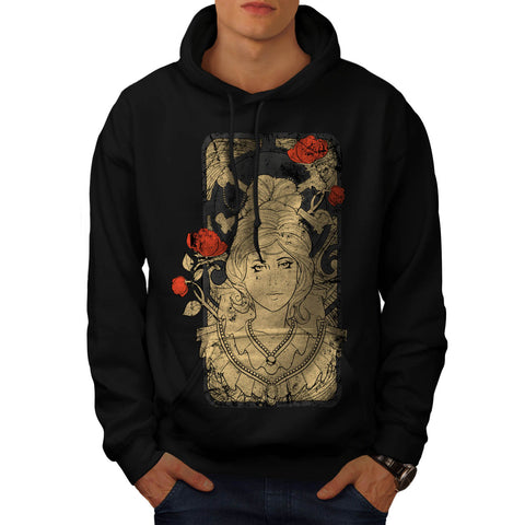 Lady Queen Tear Card Mens Hoodie