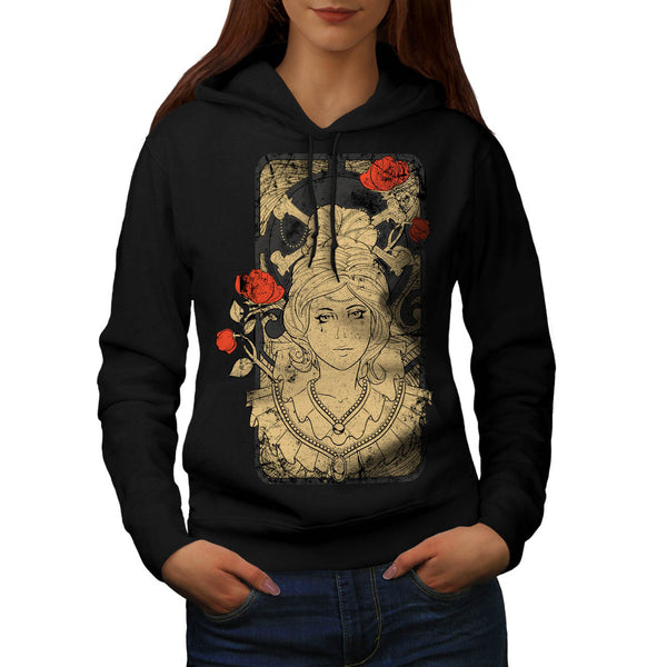 Lady Queen Tear Card Womens Hoodie