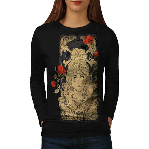 Lady Queen Tear Card Womens Long Sleeve T-Shirt