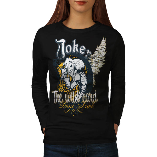 Trick The Joker Card Womens Long Sleeve T-Shirt