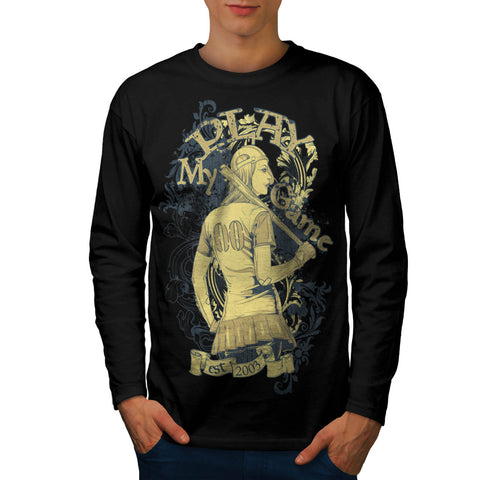 Game Baseball Home Run Mens Long Sleeve T-Shirt