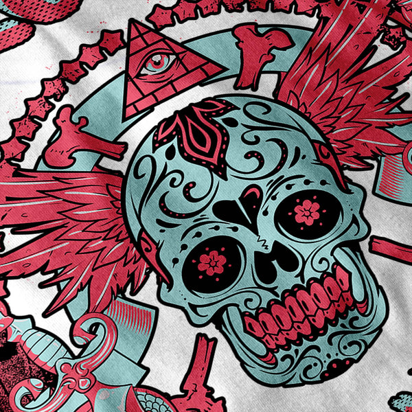 Frozen In Time Skull Mens T-Shirt