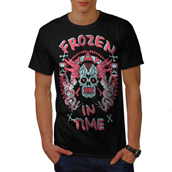 Frozen In Time Skull Mens T-Shirt