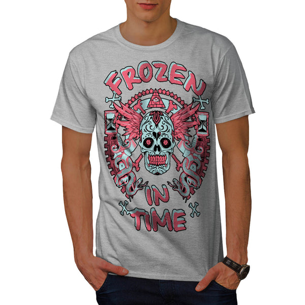 Frozen In Time Skull Mens T-Shirt